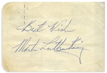 Martin Luther King, Jr. Signature -- Uninscribed, on the Back of an SCLC Card